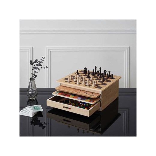 The Home Deco Kids Pudełko gier w kolorze jasnobrązowym - 32,5 x 32,5 cm ze sklepu Limango Polska w kategorii Zabawki - zdjęcie 174762517