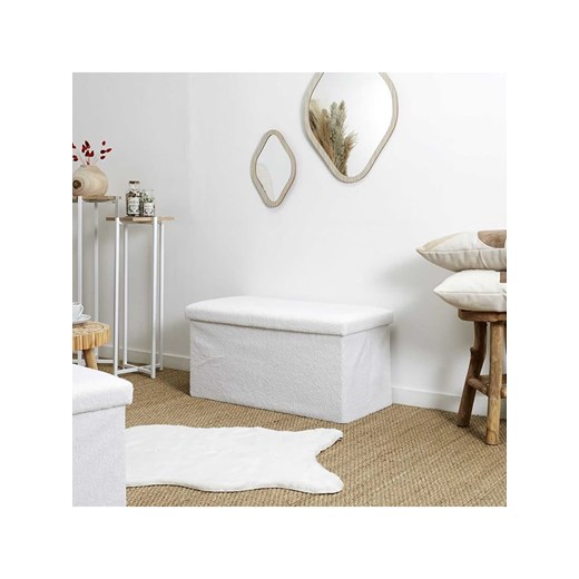HYGGE Ławka w kolorze białym ze skrzynią - 76 x 38 x 38 cm Hygge onesize wyprzedaż Limango Polska