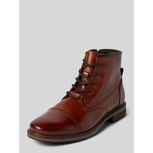 Buty skórzane z napisem z logo model ‘Marcello’ ze sklepu Peek&Cloppenburg  w kategorii Buty zimowe męskie - zdjęcie 174763438