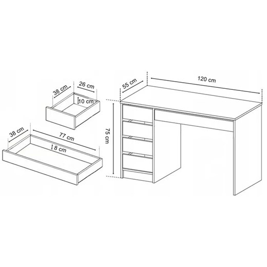 Komplet białe biurko toaletka z lustrem podświetlanym - Riosaz Elior One Size Edinos.pl