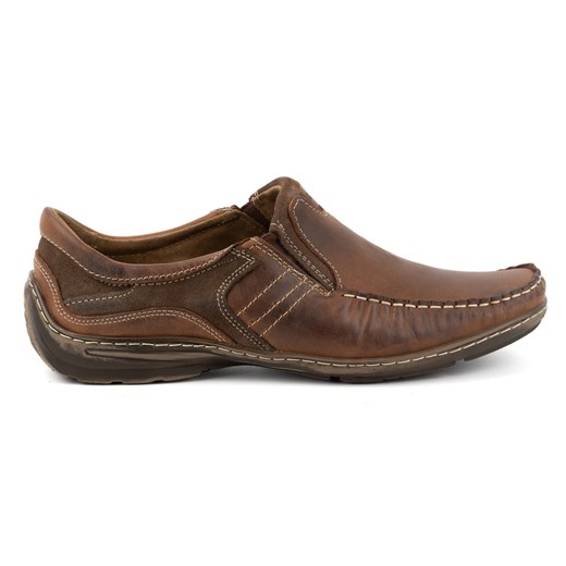KOMODO Buty męskie mokasyny skórzane 627K brązowe ze sklepu ButyModne.pl w kategorii Mokasyny męskie - zdjęcie 174767635