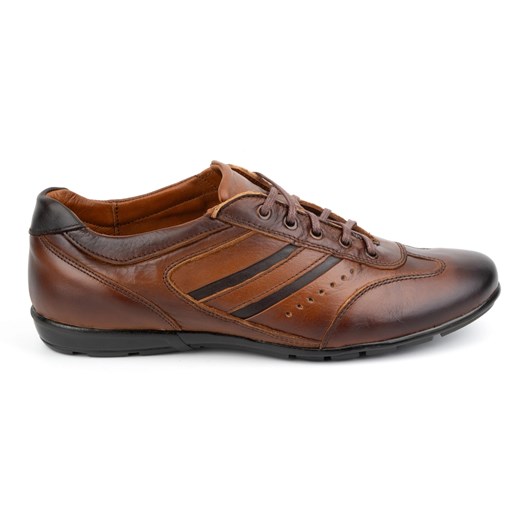 Olivier Buty męskie skórzane sport style 7004DT brązowe ze sklepu ButyModne.pl w kategorii Półbuty męskie - zdjęcie 174767735