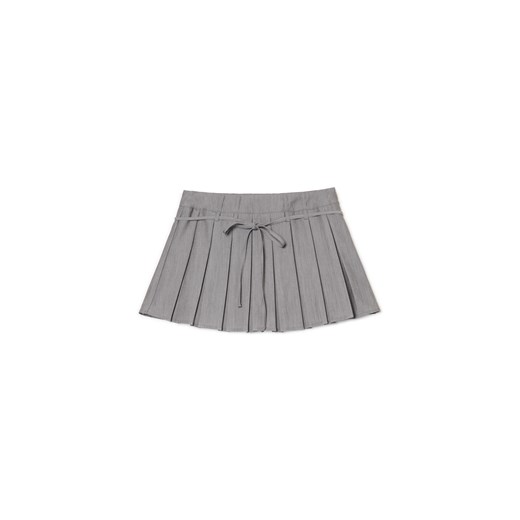 Cropp - Szara plisowana spódnica mini - szary ze sklepu Cropp w kategorii Spódnice - zdjęcie 174772798