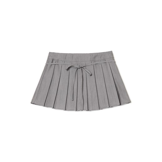 Cropp - Szara plisowana spódnica mini - szary Cropp L Cropp