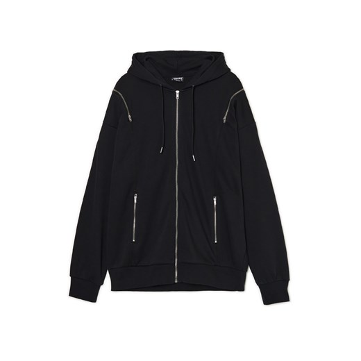 Cropp - Bluza z zamkami przy rękawach - czarny Cropp S Cropp