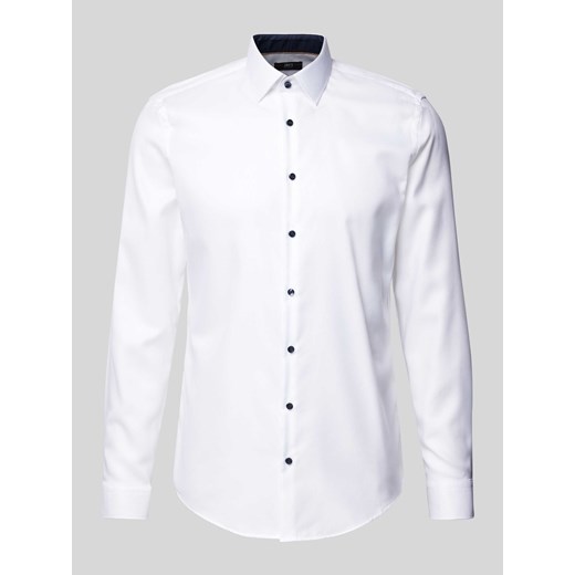 Koszula biznesowa o kroju slim fit z kołnierzykiem typu kent ze sklepu Peek&Cloppenburg  w kategorii Koszule męskie - zdjęcie 174775379