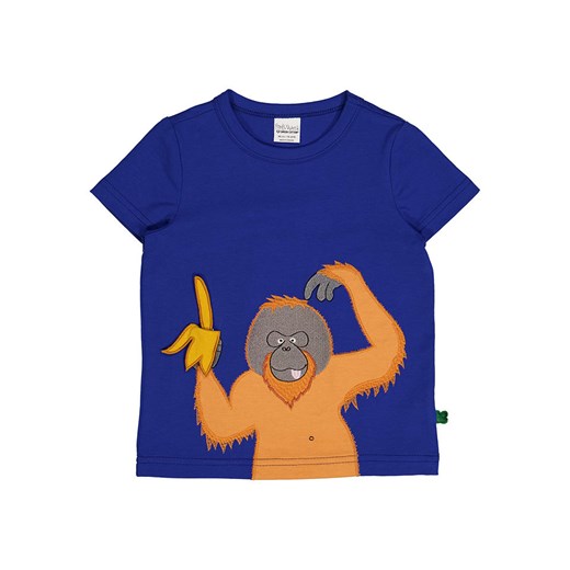 Fred´s World by GREEN COTTON Koszulka &quot;Hello orangutan&quot; w kolorze niebieskim ze sklepu Limango Polska w kategorii Kaftaniki i bluzki - zdjęcie 174776118