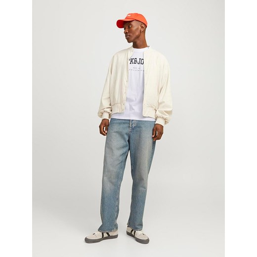 Biały t-shirt męski Jack & Jones z krótkim rękawem 