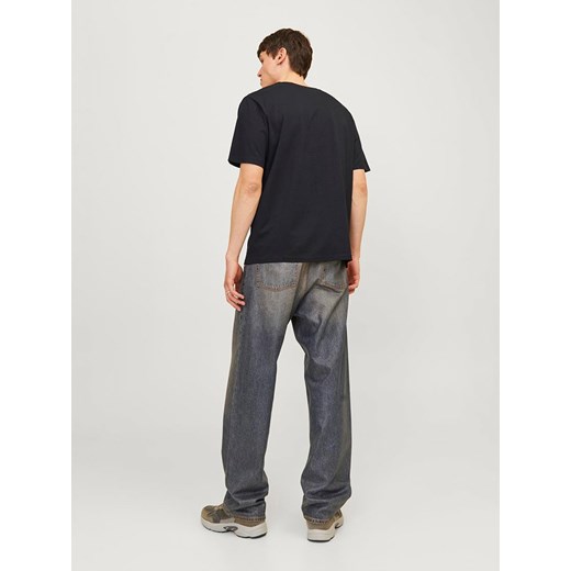 T-shirt męski Jack & Jones czarny wiosenny z krótkim rękawem