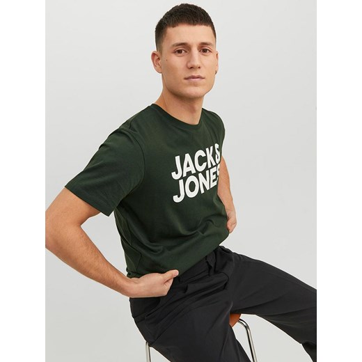 T-shirt męski Jack & Jones z krótkimi rękawami z bawełny