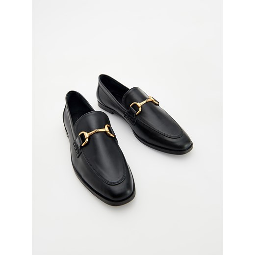 Reserved - Skórzane loafersy - czarny ze sklepu Reserved w kategorii Mokasyny damskie - zdjęcie 174783815