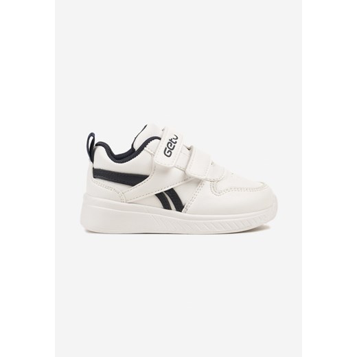 Białe Buty Sportowe Sneakersy na Płaskiej Podeszwie Zapinane na Rzepy Ozdobione Paskami Elirene ze sklepu born2be.pl w kategorii Buty sportowe dziecięce - zdjęcie 174784298