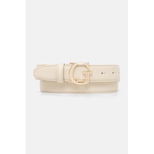 Guess pasek skórzany damski kolor beżowy ze sklepu ANSWEAR.com w kategorii Paski damskie - zdjęcie 174784459