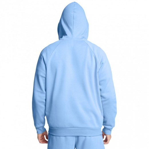 Męska bluza dresowa rozpinana z kapturem Under Armour UA Rival Fleece FZ Hoodie - niebieska ze sklepu Sportstylestory.com w kategorii Bluzy męskie - zdjęcie 174787077