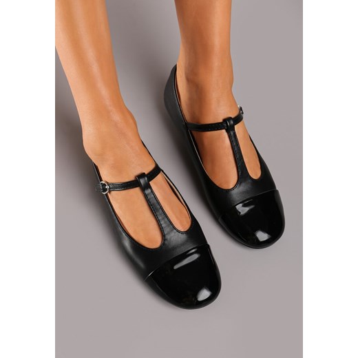 Czarne balerinki Renee płaskie casual