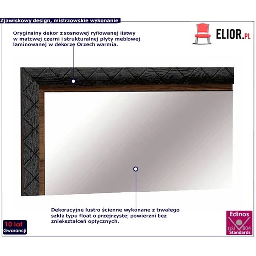 Lustro ścienne orzech warmia - Venito 12X Elior One Size promocyjna cena Edinos.pl