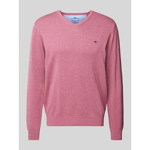 Sweter z dzianiny z wyhaftowanym logo ze sklepu Peek&Cloppenburg  w kategorii Swetry męskie - zdjęcie 174791006
