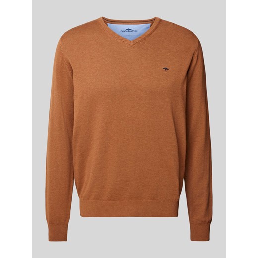 Sweter z dzianiny z wyhaftowanym logo ze sklepu Peek&Cloppenburg  w kategorii Swetry męskie - zdjęcie 174791086