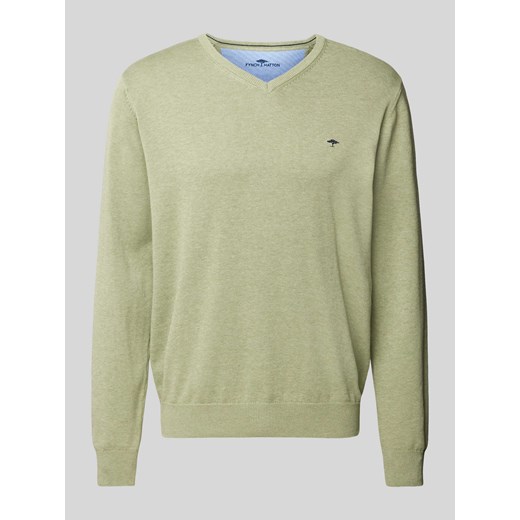 Sweter z dzianiny z wyhaftowanym logo ze sklepu Peek&Cloppenburg  w kategorii Swetry męskie - zdjęcie 174791107