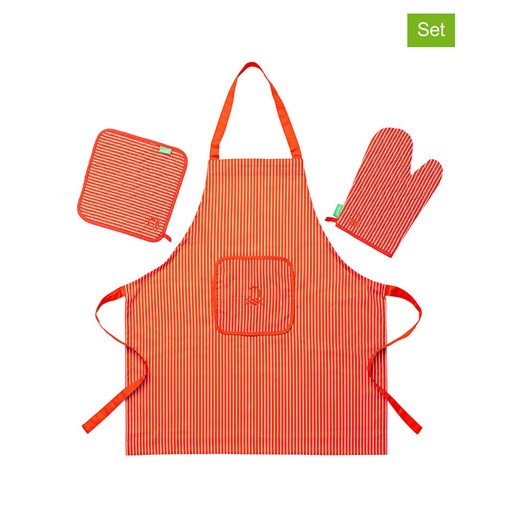 Benetton 3-częściowy zestaw w kolorze czerwonym onesize Limango Polska wyprzedaż