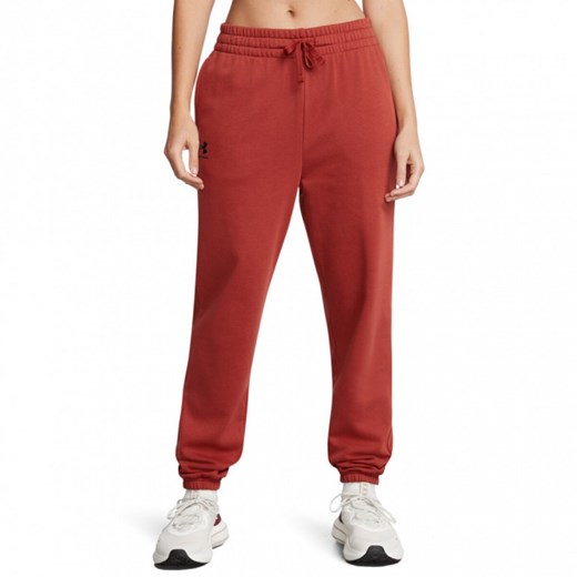 Damskie spodnie dresowe Under Armour UA Rival Terry Jogger - czerwone ze sklepu Sportstylestory.com w kategorii Spodnie damskie - zdjęcie 174792396