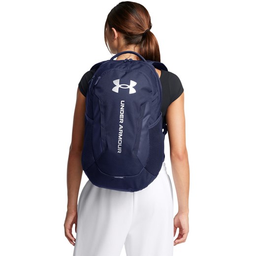 Plecak treningowy uniseks Under Armour UA Hustle 6.0 Backpack - granatowy ze sklepu Sportstylestory.com w kategorii Plecaki - zdjęcie 174792636