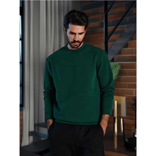 Sinsay - Bluza basic - zielony ze sklepu Sinsay w kategorii Bluzy męskie - zdjęcie 174794466