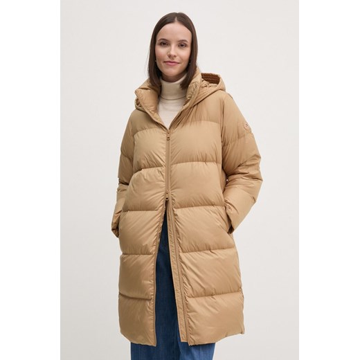 Tommy Hilfiger kurtka puchowa damska kolor beżowy zimowa WW0WW43583 ze sklepu ANSWEAR.com w kategorii Kurtki damskie - zdjęcie 174795157