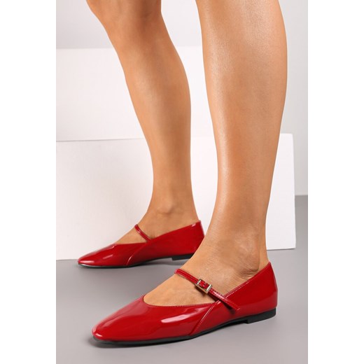 Czerwone Eleganckie Balerinki w Stylu Mary Jane z Klamerką Naivina ze sklepu born2be.pl w kategorii Balerinki - zdjęcie 174796309