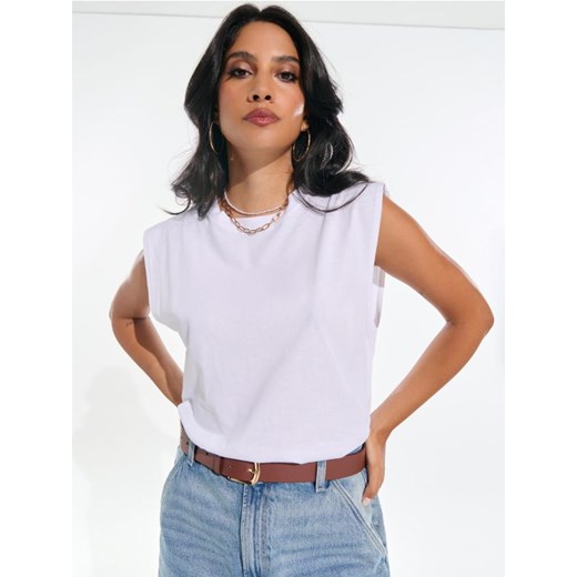 Sinsay - Crop top - biały Sinsay L Sinsay