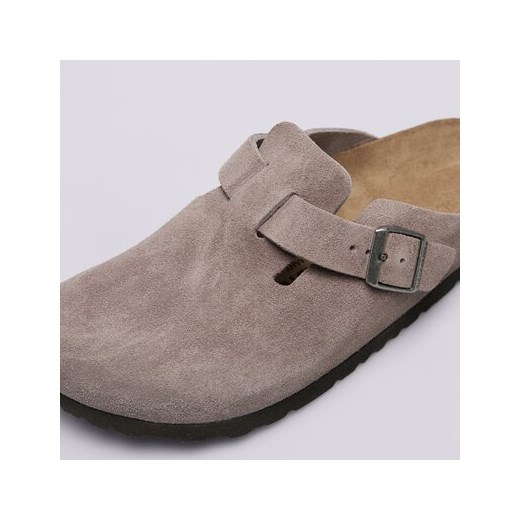 Klapki damskie BIRKENSTOCK casual bez zapięcia szare na płaskiej podeszwie