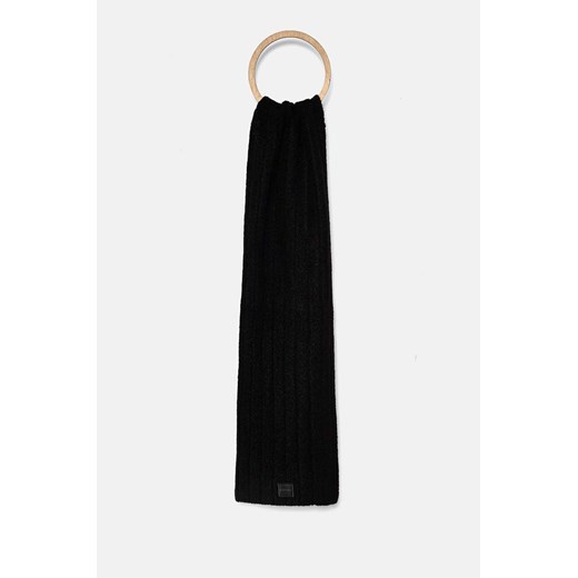 Calvin Klein szalik z domieszką wełny kolor czarny gładki K60K612608 ze sklepu ANSWEAR.com w kategorii Szaliki i chusty damskie - zdjęcie 174799635