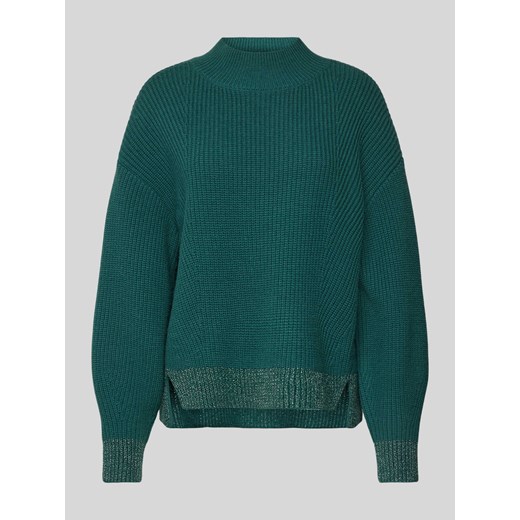 Sweter z dzianiny z wełny lana ze stójką ze sklepu Peek&Cloppenburg  w kategorii Swetry damskie - zdjęcie 174800245