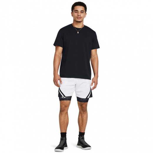 Męskie spodenki do koszykówki Under Armour Curry Mesh - białe ze sklepu Sportstylestory.com w kategorii Spodenki męskie - zdjęcie 174801396