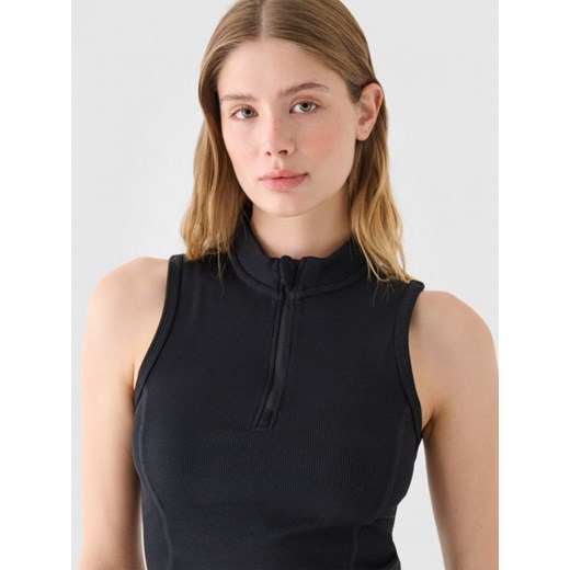 Damski top slim basic 4F 4FRAW24TSLEF182 - różowy ze sklepu Sportstylestory.com w kategorii Bluzki damskie - zdjęcie 174801436