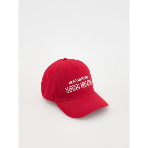 Reserved - Bawełniana czapka z daszkiem - czerwony ze sklepu Reserved w kategorii Czapki dziecięce - zdjęcie 174803578