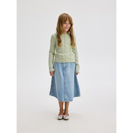 Reserved - Koszulka z przeszyciami - jasnozielony Reserved 122 (6-7 lat) Reserved