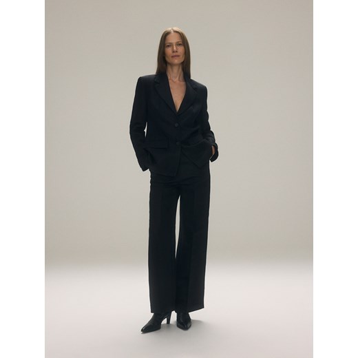 Reserved - Jednorzędowa marynarka z lnem - czarny Reserved L Reserved