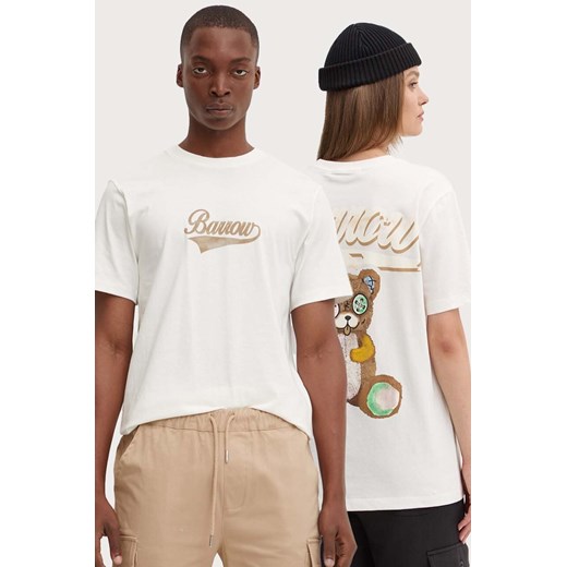 Barrow t-shirt bawełniany kolor beżowy z nadrukiem F4BWUATH073 ze sklepu ANSWEAR.com w kategorii T-shirty męskie - zdjęcie 174805546