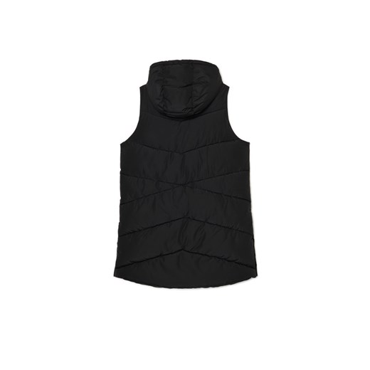 Cropp - Czarna kamizelka puffer z kapturem - czarny Cropp XS Cropp