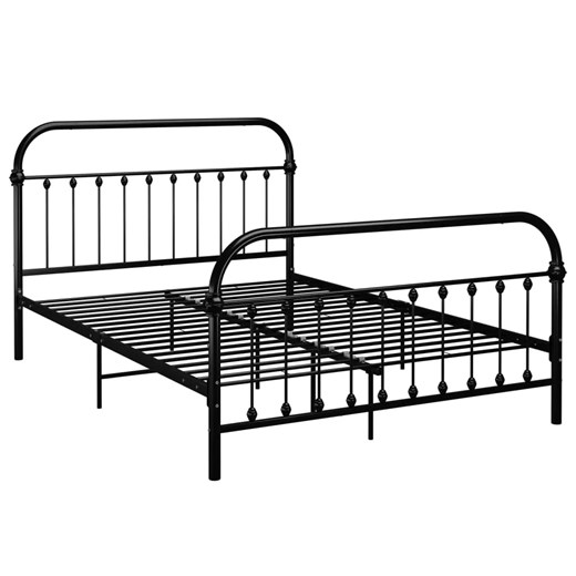 Czarne metalowe łóżko w stylu loft 140x200 cm - Etiosa ze sklepu Edinos.pl w kategorii Łóżka i materace - zdjęcie 174808695