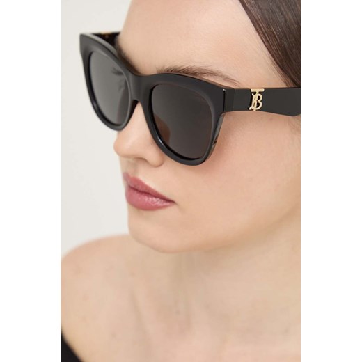 Burberry okulary przeciwsłoneczne damskie kolor czarny 0BE4418 ze sklepu ANSWEAR.com w kategorii Okulary przeciwsłoneczne damskie - zdjęcie 174808918
