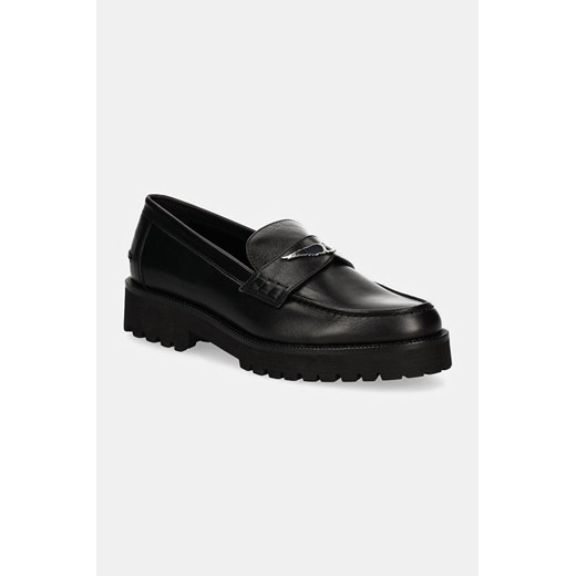 ZADIG&amp;VOLTAIRE półbuty Joecassin damskie kolor czarny na płaskim obcasie SWCT00834 ze sklepu ANSWEAR.com w kategorii Mokasyny damskie - zdjęcie 174809296