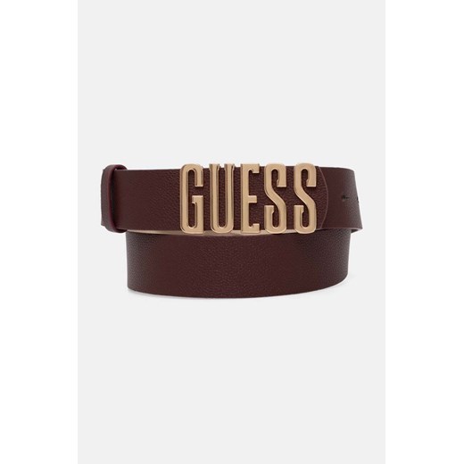 Guess pasek MERIDIAN damski kolor bordowy BW9113 P4235 ze sklepu ANSWEAR.com w kategorii Paski damskie - zdjęcie 174809385