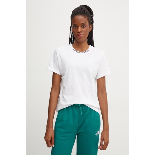 The North Face t-shirt bawełniany Zumu S/S Tee damski kolor biały NF0A87DJFN41 ze sklepu ANSWEAR.com w kategorii Bluzki damskie - zdjęcie 174809665