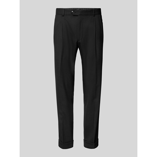 Spodnie o kroju regular fit z zakładkami w pasie i wpuszczanymi kieszeniami ze sklepu Peek&Cloppenburg  w kategorii Spodnie męskie - zdjęcie 174811049