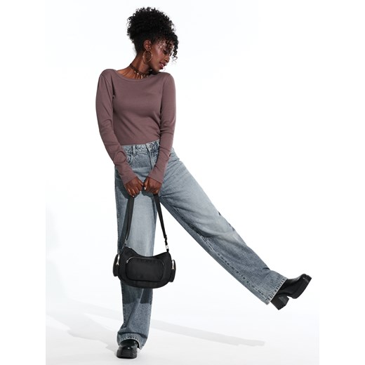 Sinsay - Koszulka z długimi rękawami - fioletowy Sinsay M Sinsay