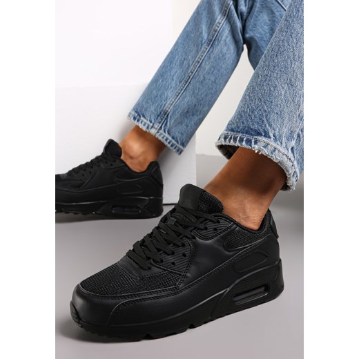 Czarne Sznurowane Sneakersy na Grubej Podeszwie Sayre ze sklepu renee.pl w kategorii Buty sportowe damskie - zdjęcie 174812705