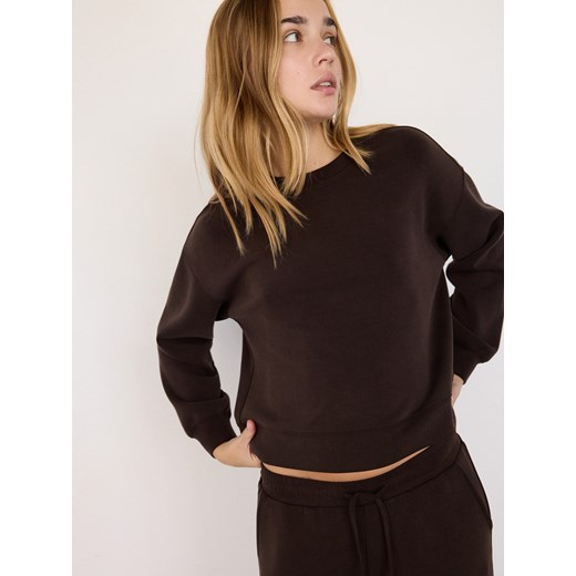 Reserved - Bluza z modalem - ciemnobrązowy ze sklepu Reserved w kategorii Bluzy damskie - zdjęcie 174815975