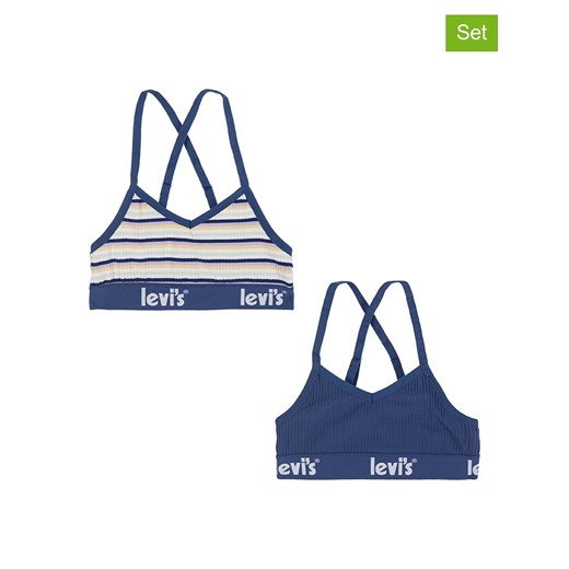Levi&apos;s Kids Topy (2 szt.) w kolorze niebieskim ze sklepu Limango Polska w kategorii Staniki dla dziewczynki - zdjęcie 174816107